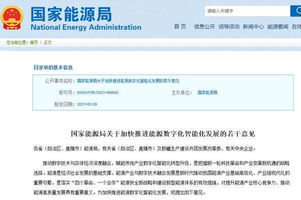 關于加快推(tui)進能源數字(zi)化智能化發(fa)展的若幹意(yi)見